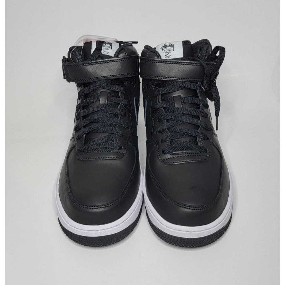 Nike x Stussy Air Force 1 '07 Mid Black Shoes Sneakers Mens 9.5 AF1 DJ7840-001